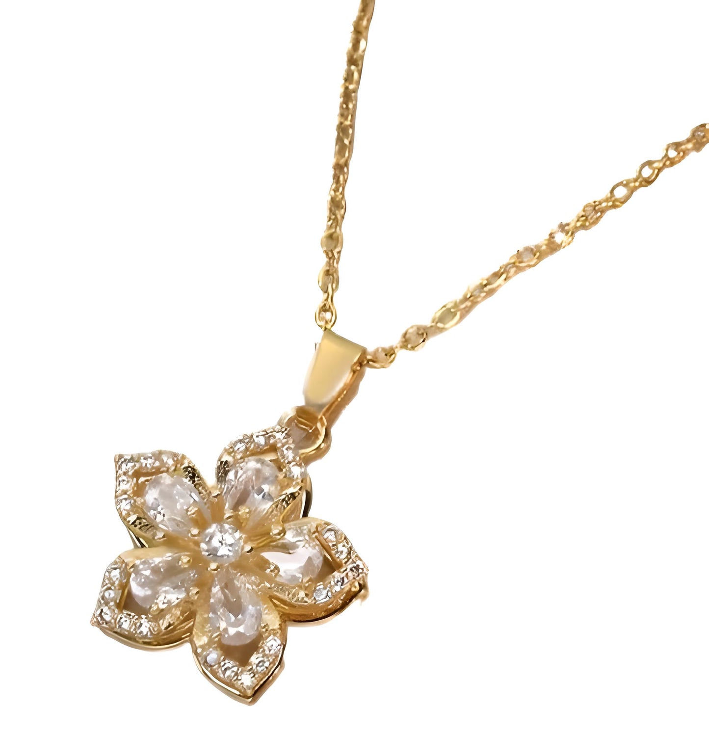 SUPAC Exquisite 360° Rotatable White Blossom Pendant Necklace - Fashion Decompression Jewelry with Adjustable Chain - Birthday Gift for Women, Lovers, Friends, and Family