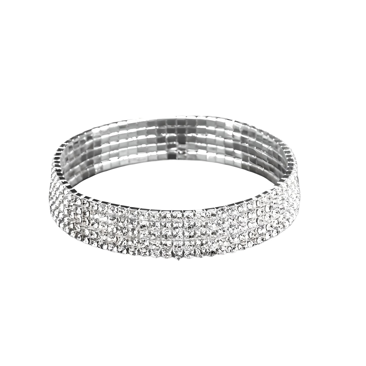 Gold Tennis Bracelet, Stretch Hand Jewelry for Women Men, Luxury Shiny (Simulated Diamond) - Christmas or Birthday Gift