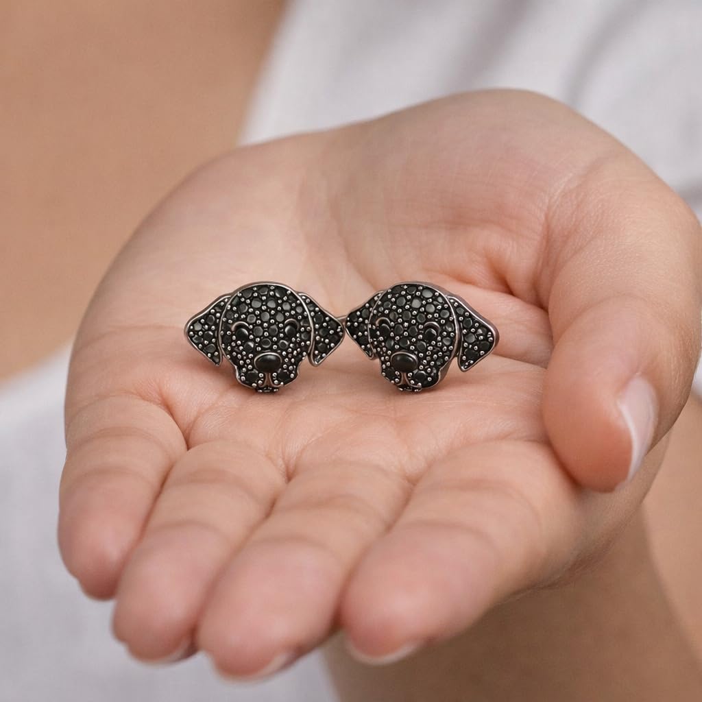 Dog Lovers' Earrings, Different Dog Breed Stud Earrings with Crystals, Rose Gold and Silver Tone - Party, Birthday, or Christmas Gift