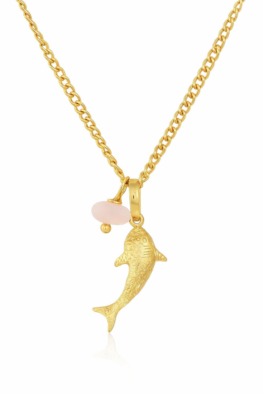 SUPAC Whale Shark Necklace with Sea Glass Accent, Gold and Silver Chain - 5 Color Options