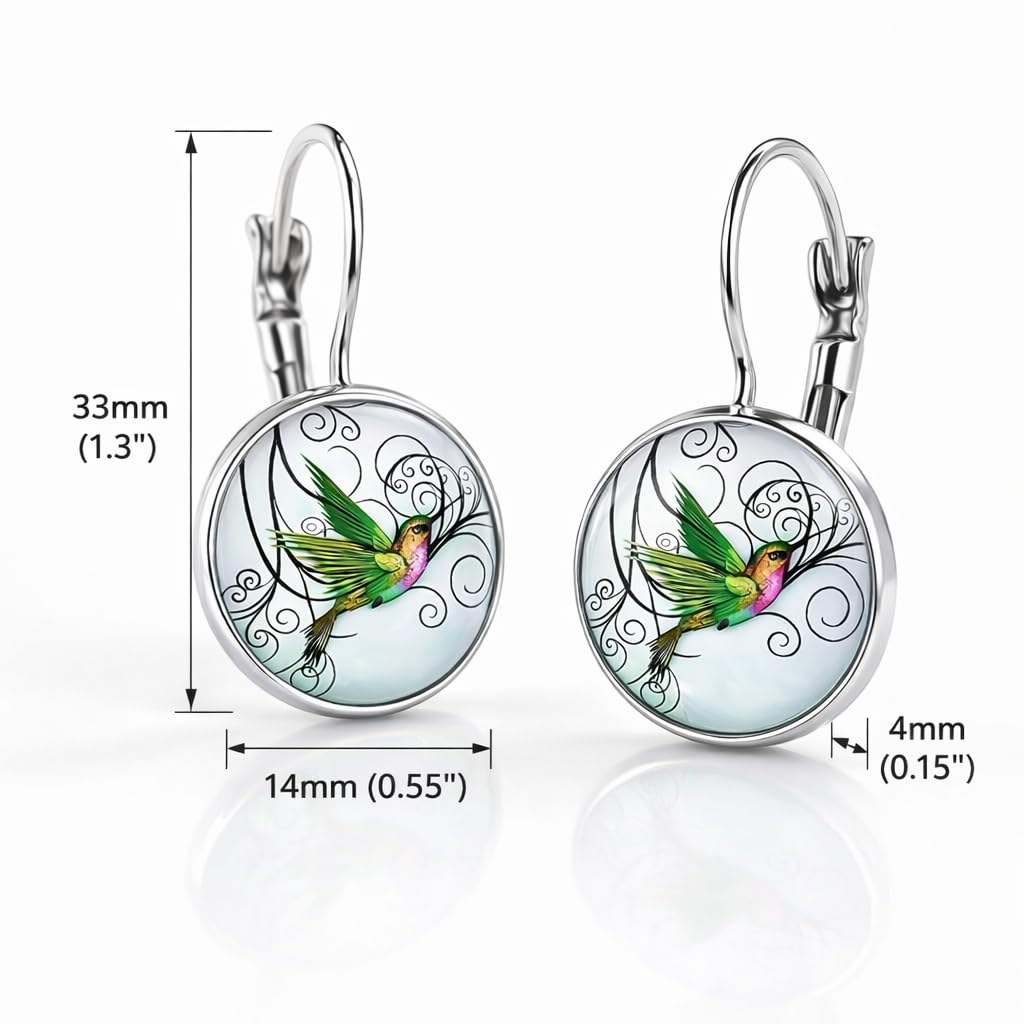 SUPAC Stunning Hummingbird Pendant Necklace - Two Humming Birds Searching for Flower - Fashionable Alloy Jewelry with Delicate Details - Birthday, Party, Gift Idea for Her