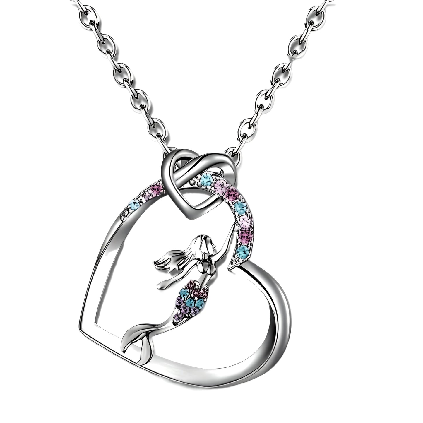 SUPAC Heart of the Sea Mermaid Pendant Necklace, Starfish and Blue Fin - with Multiple Colors