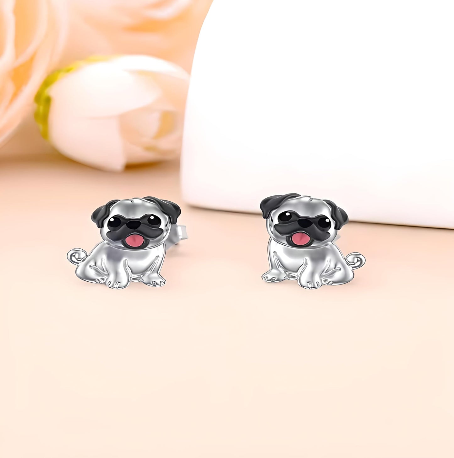 Dog Lovers' Earrings, Different Dog Breed Stud Earrings with Crystals, Rose Gold and Silver Tone - Party, Birthday, or Christmas Gift