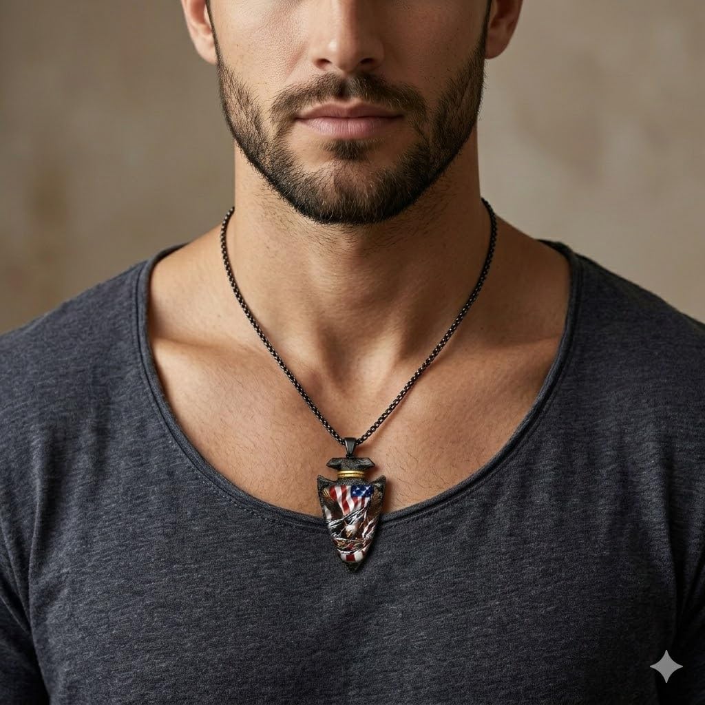 SUPAC Bald Eagle Triangle Pendant Necklace - Fashion-Forward Hip Hop Style - Durable & Bold Accessories for Men - Gift Idea for Every Occasion