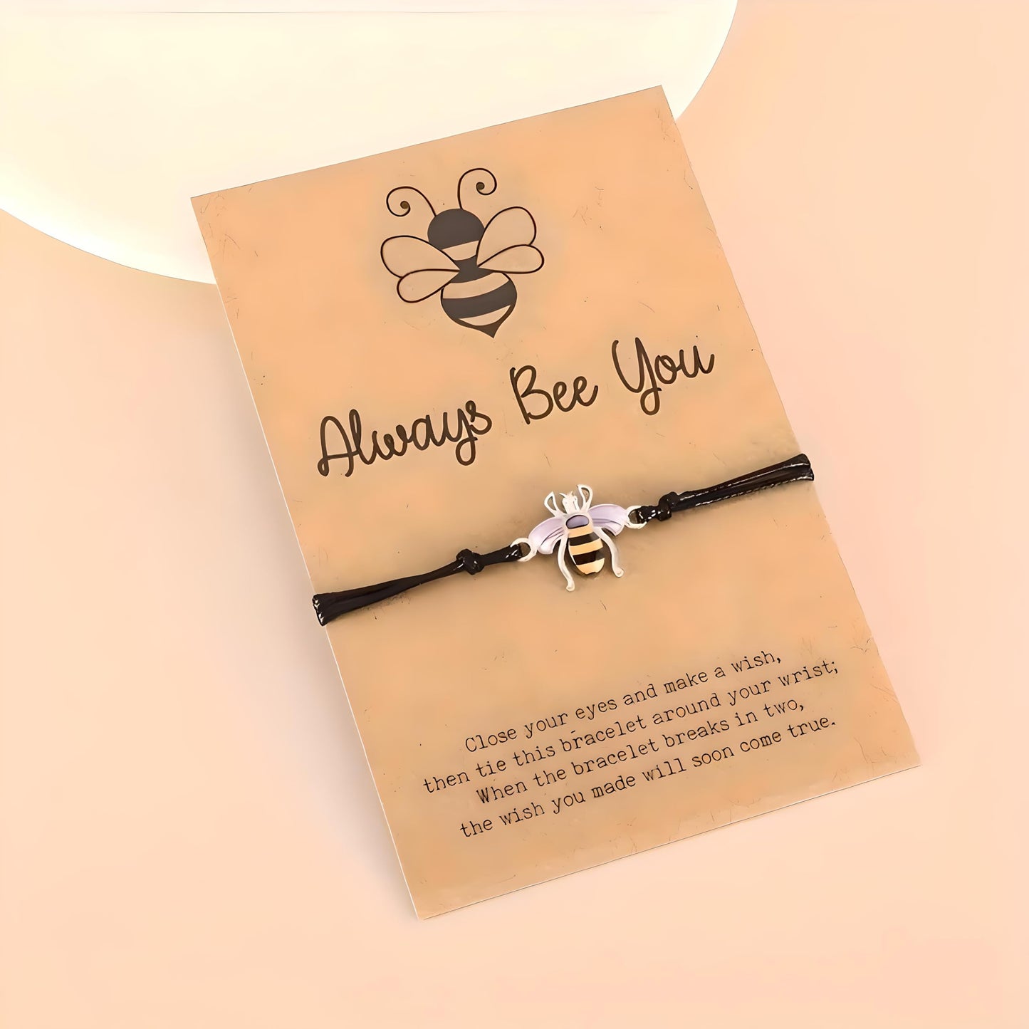 SUPAC Animal and Sport Friendship Bracelet, Always Bee You Wish Bracelet, Black Adjustable String, Decorative Animal Charms, 6.2-11.8 inches (Bee)