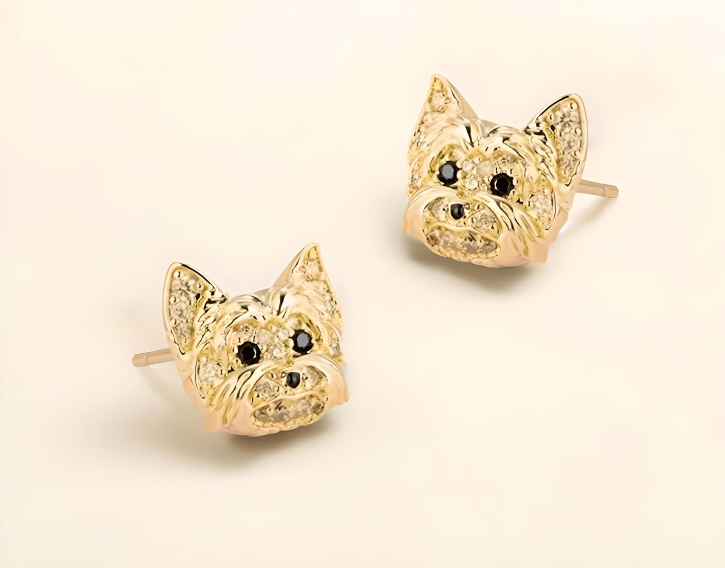 Dog Lovers' Earrings, Different Dog Breed Stud Earrings with Crystals, Rose Gold and Silver Tone - Party, Birthday, or Christmas Gift