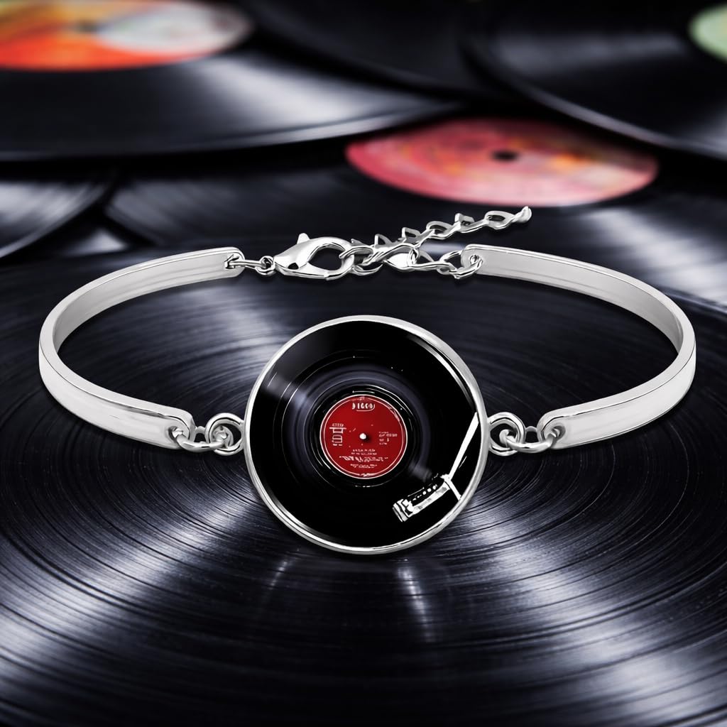 SUPAC Unique Music Record Pendant Necklace - Avant-Garde Fashion Accessory, Eye-Catching Design for Men and Women - Birthday, Christmas Gift or Personalized Jewelry