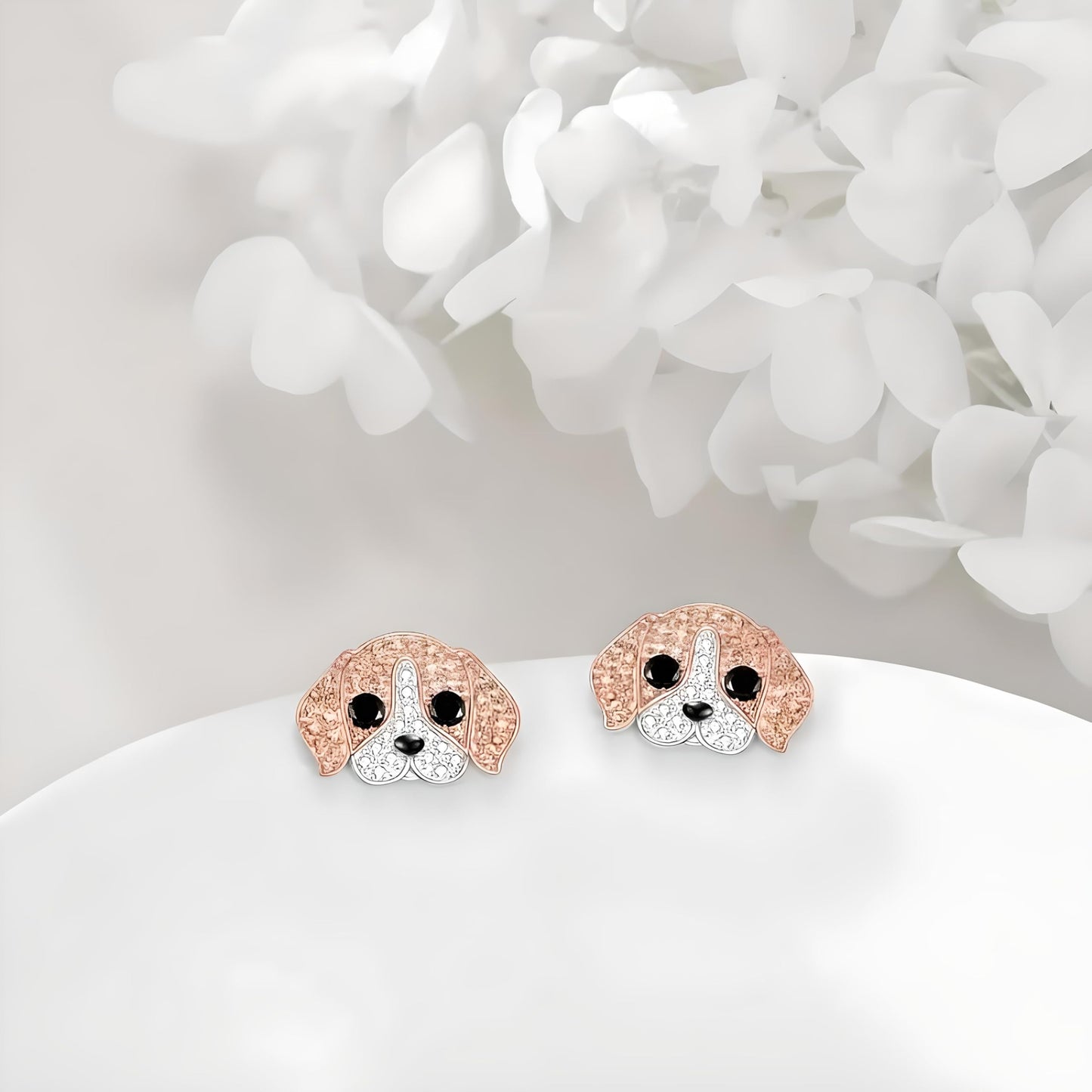 Dog Lovers' Earrings, Different Dog Breed Stud Earrings with Crystals, Rose Gold and Silver Tone - Party, Birthday, or Christmas Gift