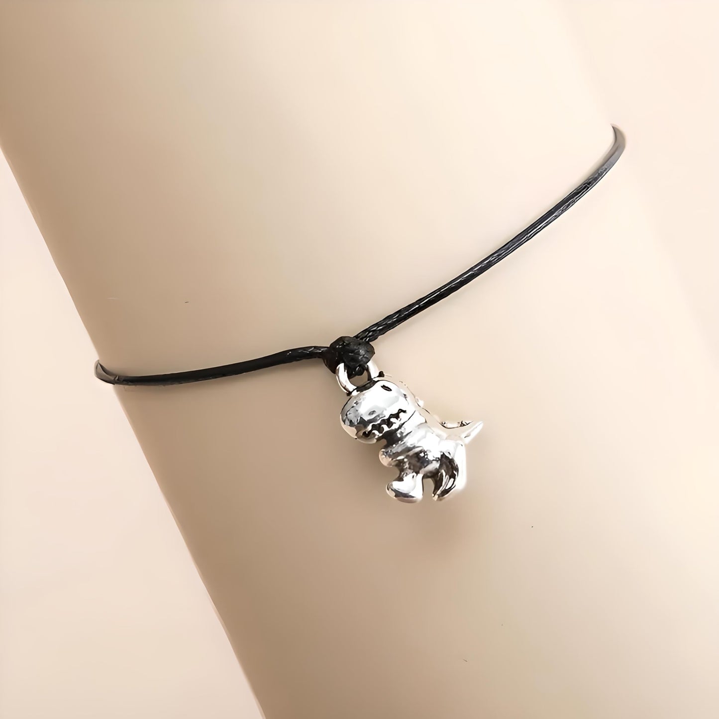 SUPAC Animal and Sport Friendship Bracelet, Always Bee You Wish Bracelet, Black Adjustable String, Decorative Animal Charms, 6.2-11.8 inches (Black T-Rex)