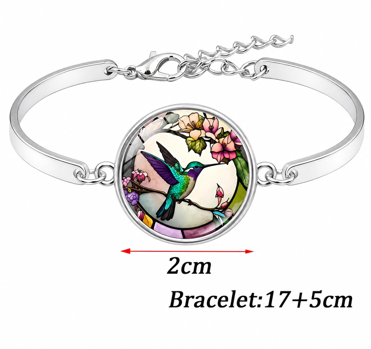 SUPAC Stunning Hummingbird Pendant Necklace - Two Humming Birds Searching for Flower - Fashionable Alloy Jewelry with Delicate Details - Birthday, Party, Gift Idea for Her
