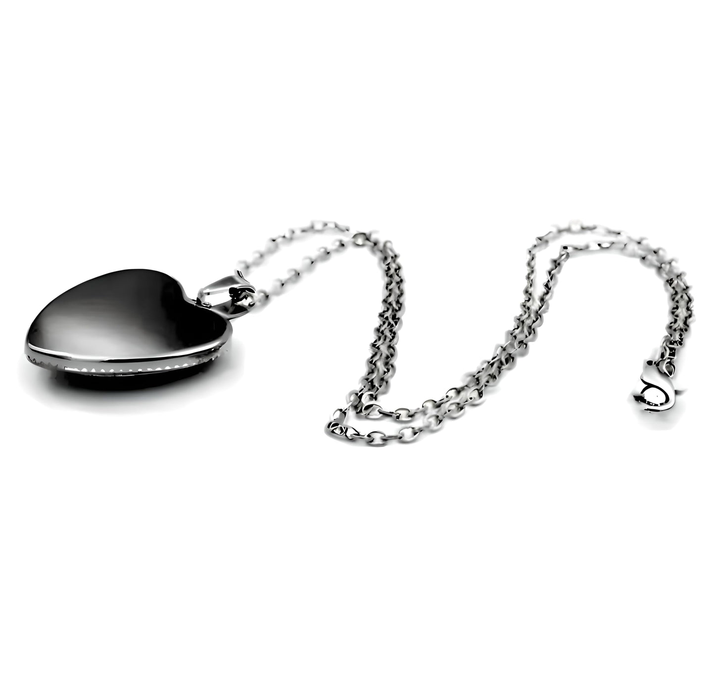 SUPAC Heart-Shaped Black Cat Necklace with Moon and Galaxy Design, Glass Pendant with Stainless Steel Chain - Christmas, Holiday, or Birthday Gift