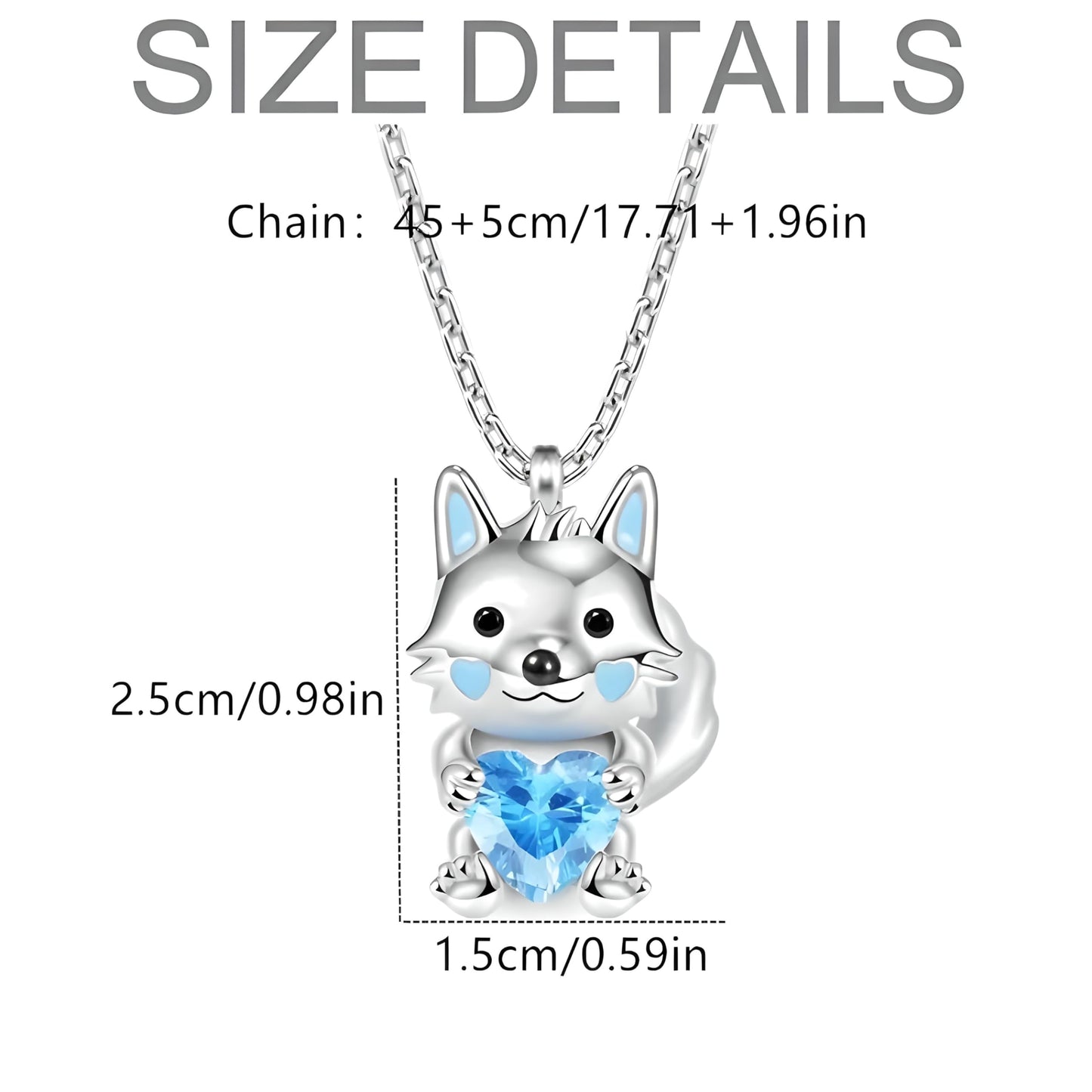 SUPAC Enchanting Wolf Pendant Necklace, and Cute Fox in a Coffee Cup, Ideal for Daily Wear, Gift for Christmas, Birthday