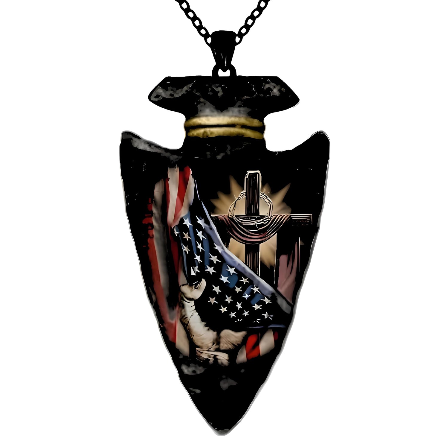 SUPAC Bald Eagle Triangle Pendant Necklace - Fashion-Forward Hip Hop Style - Durable & Bold Accessories for Men - Gift Idea for Every Occasion
