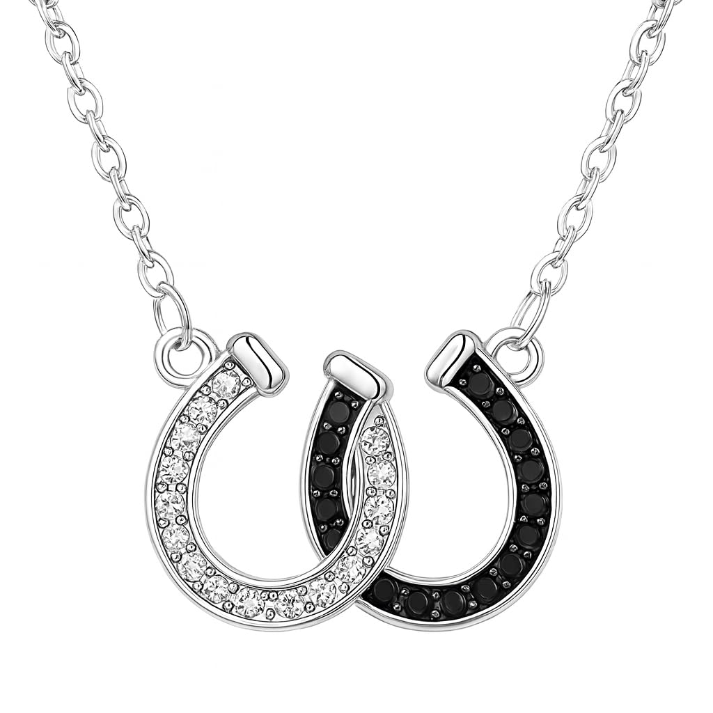 Country Heart Necklace, Infinity Heart Pendant Necklace, Horse Shoe, with 'I Love You Forever' Engraving, Country Women's Jewelry
