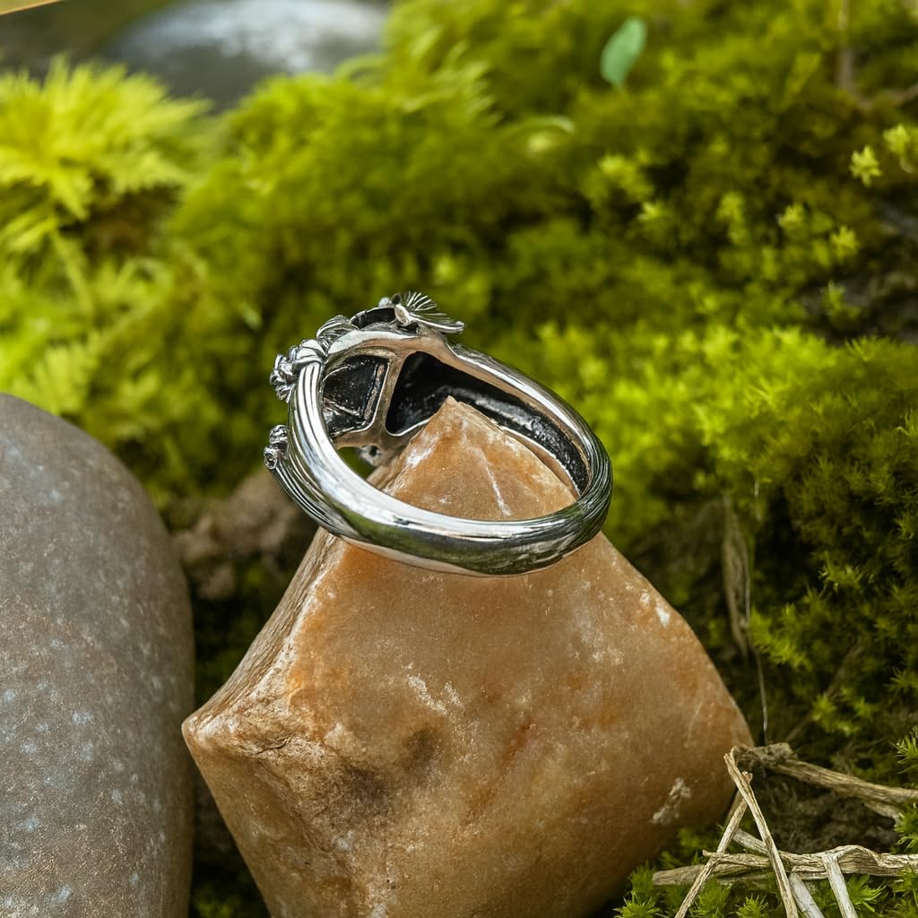 SUPAC Adjustable Silver Dog Ring, Westie Terrier and Bulldog Design, Fashion Jewelry (Silver Dachshund)