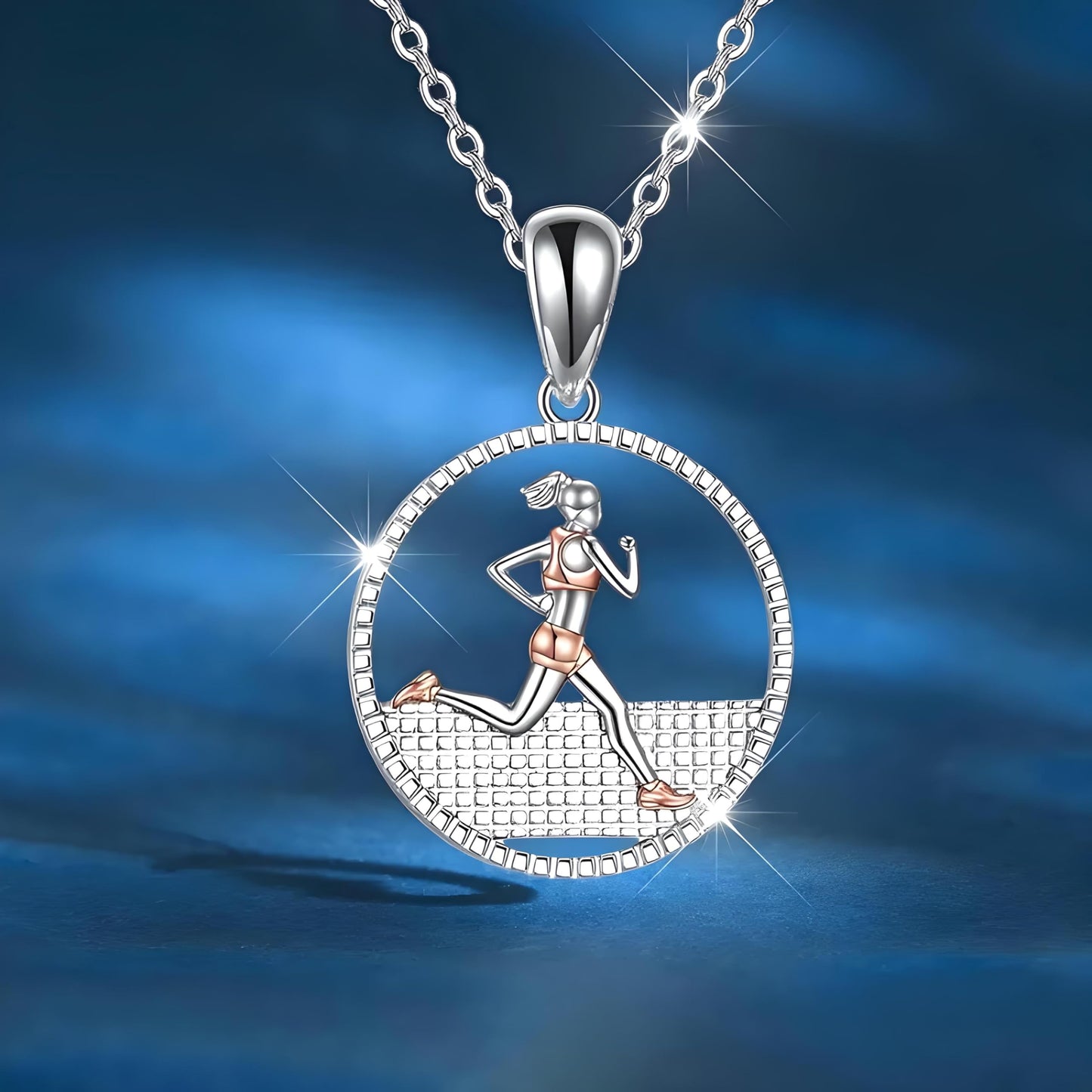 Sports Heart Necklace, 9 Different Sport Options: Basketball, Jumping Cheerleader, Gymnast, Softball, Volleyball, Ballet Ballerina, Runner, Sports Accessories Birthday Gift- Simulated Rainbow Diamonds, Christmas, Birthday or Party Gift