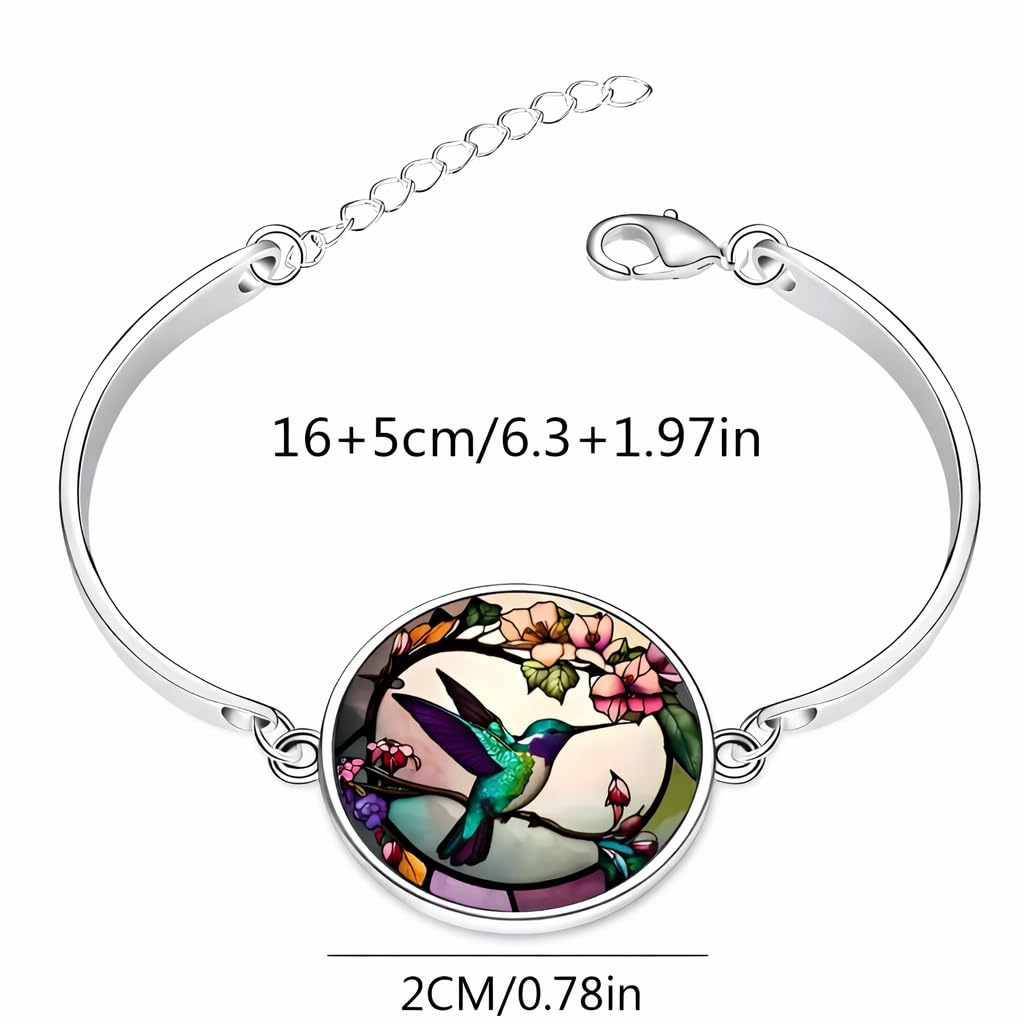 SUPAC Stunning Hummingbird Pendant Necklace - Two Humming Birds Searching for Flower - Fashionable Alloy Jewelry with Delicate Details - Birthday, Party, Gift Idea for Her