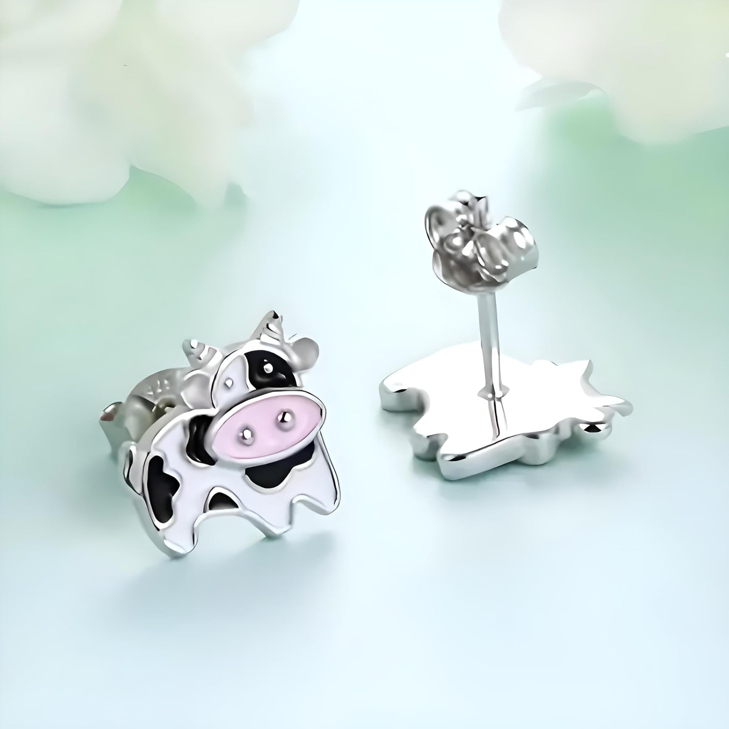 Heart-Shaped Animal Dangle Earrings, Monkey and Koala, Stainless Steel with Rhinestones, Banana Charm, Birthday or Party Gift