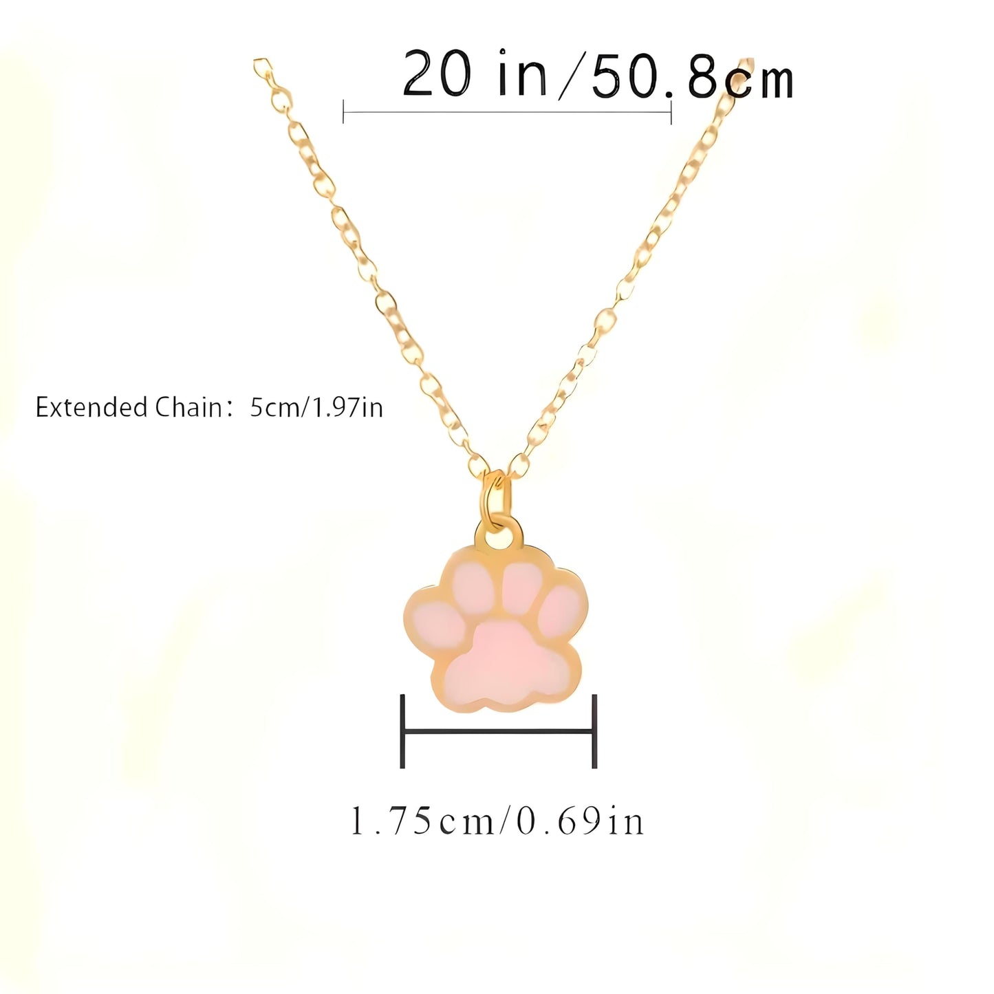 Elegant Animal Paw Print Necklace - Chic Gift for Pet Lovers, Simple Unplated Design - Christmas, Birthday Gift