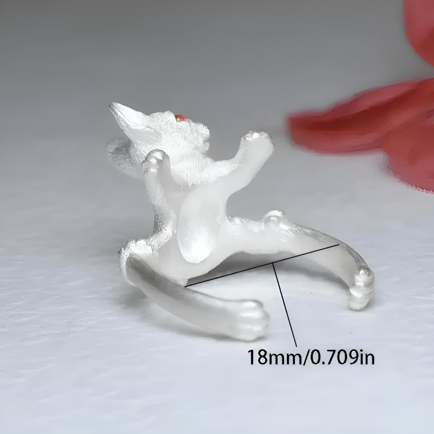 SUPAC Adjustable Silver Dog Ring, Westie Terrier and Bulldog Design, Fashion Jewelry (Silver w/red eyes)