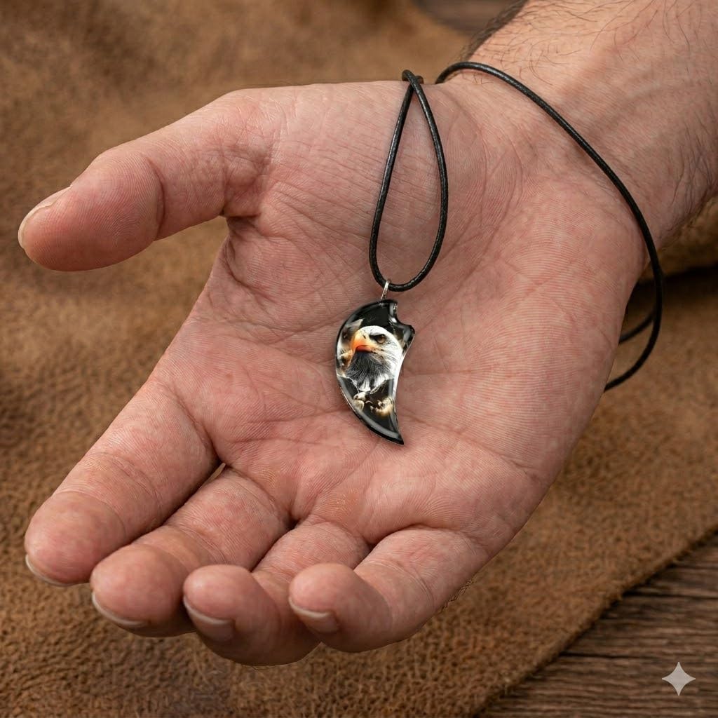 SUPAC Bald Eagle Triangle Pendant Necklace - Fashion-Forward Hip Hop Style - Durable & Bold Accessories for Men - Gift Idea for Every Occasion