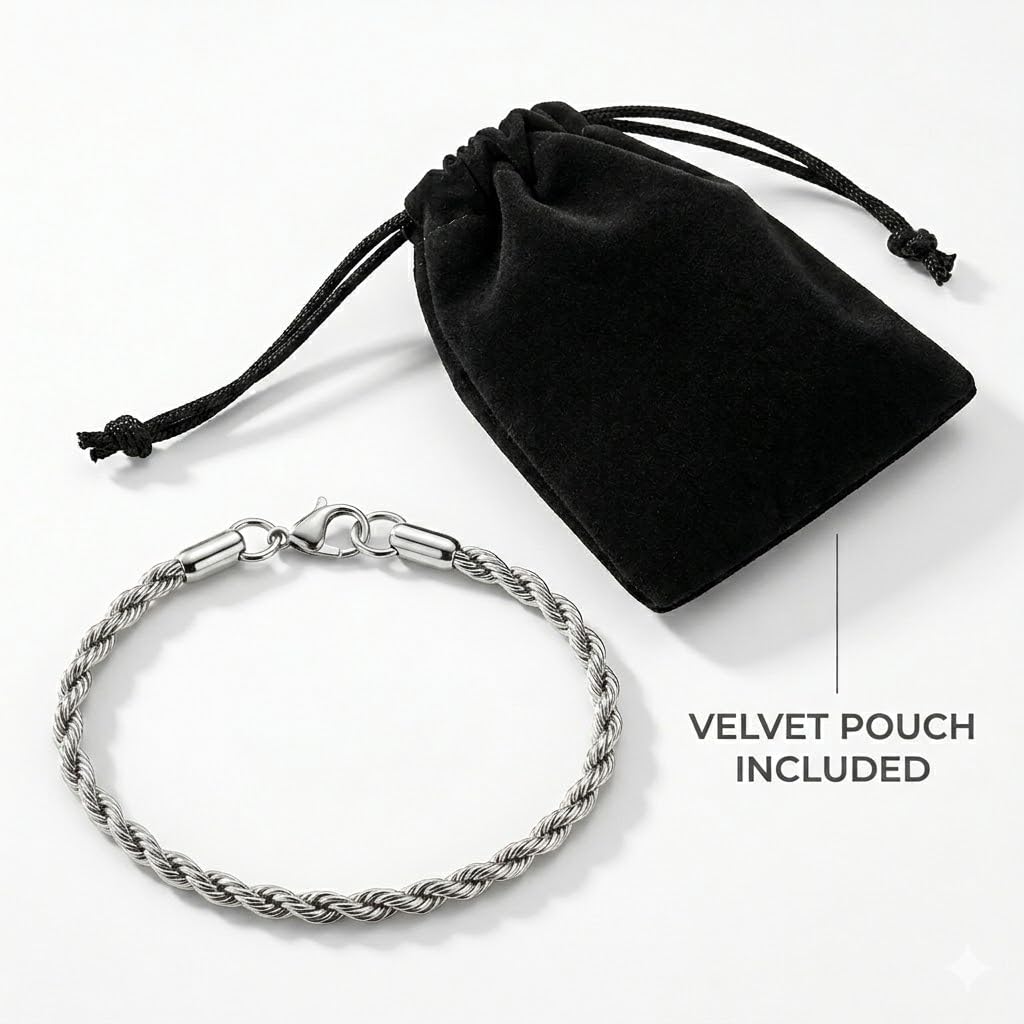 3PCS Stainless Steel Bracelets for Men Gold, Silver, Black Bracelet Twisted Cable Mens Luxury Jewelry Bracelets Gifts