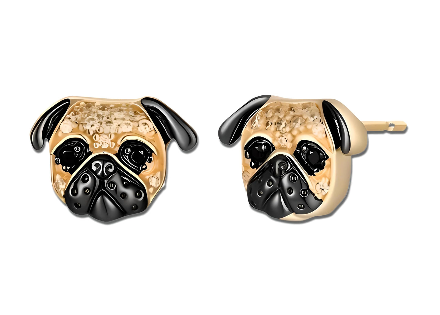 Dog Lovers' Earrings, Different Dog Breed Stud Earrings with Crystals, Rose Gold and Silver Tone - Party, Birthday, or Christmas Gift