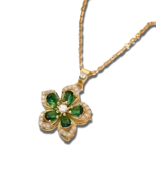 SUPAC Exquisite 360° Rotatable White Blossom Pendant Necklace - Fashion Decompression Jewelry with Adjustable Chain - Birthday Gift for Women, Lovers, Friends, and Family