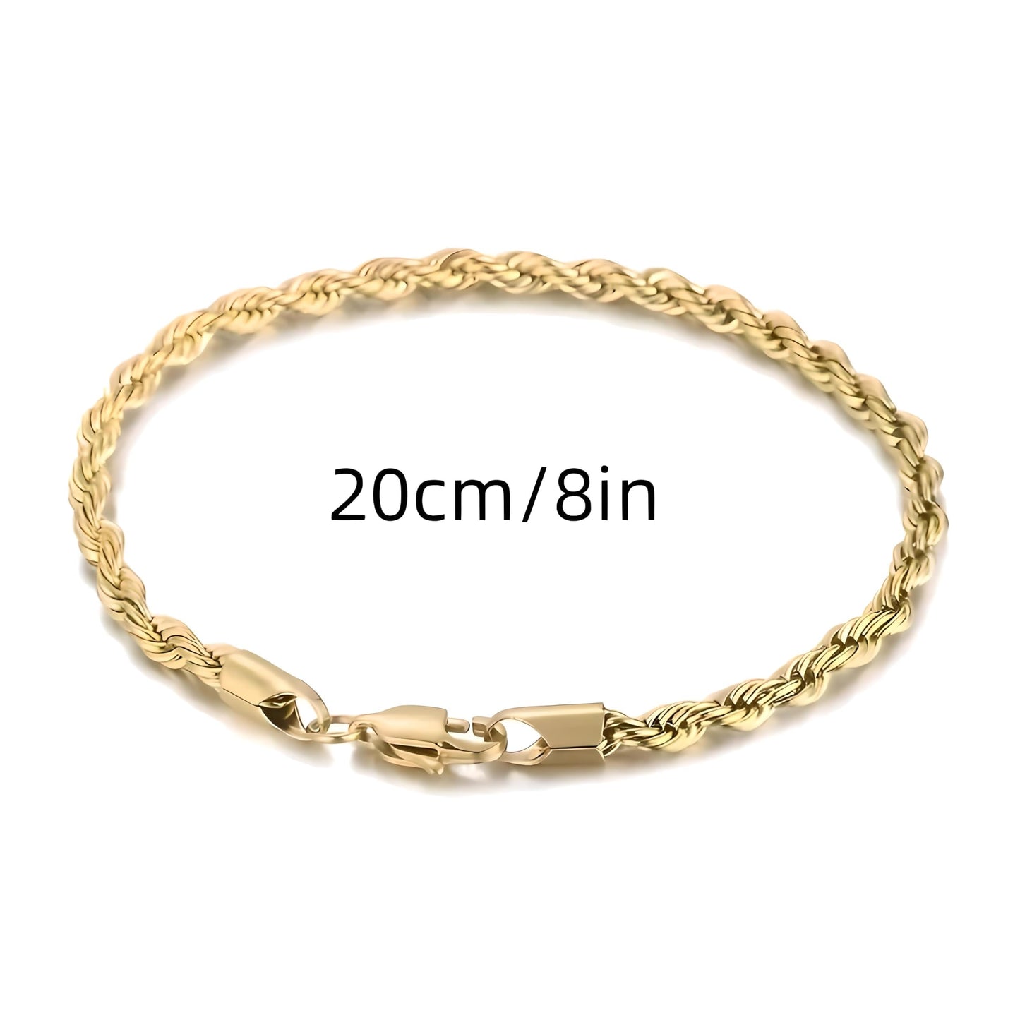3PCS Stainless Steel Bracelets for Men Gold, Silver, Black Bracelet Twisted Cable Mens Luxury Jewelry Bracelets Gifts
