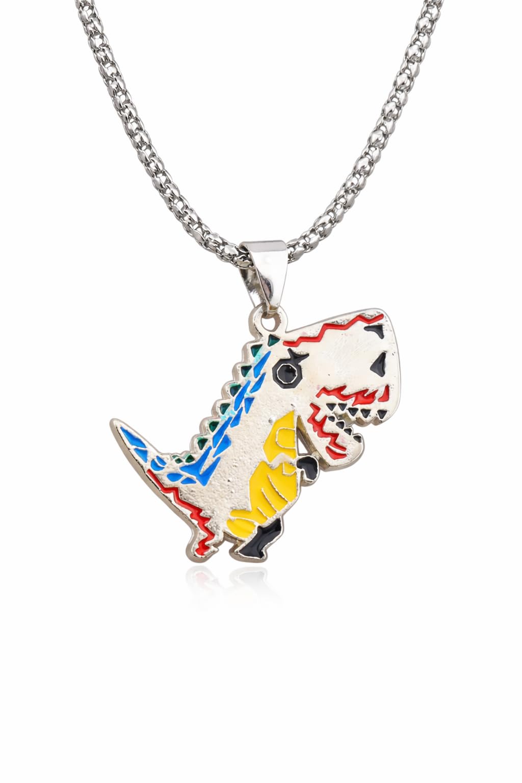 SUPAC Stainless Steel Plated T-Rex Dinosaur Pendant Necklace for Men or Women - Christmas or Birthday Gift