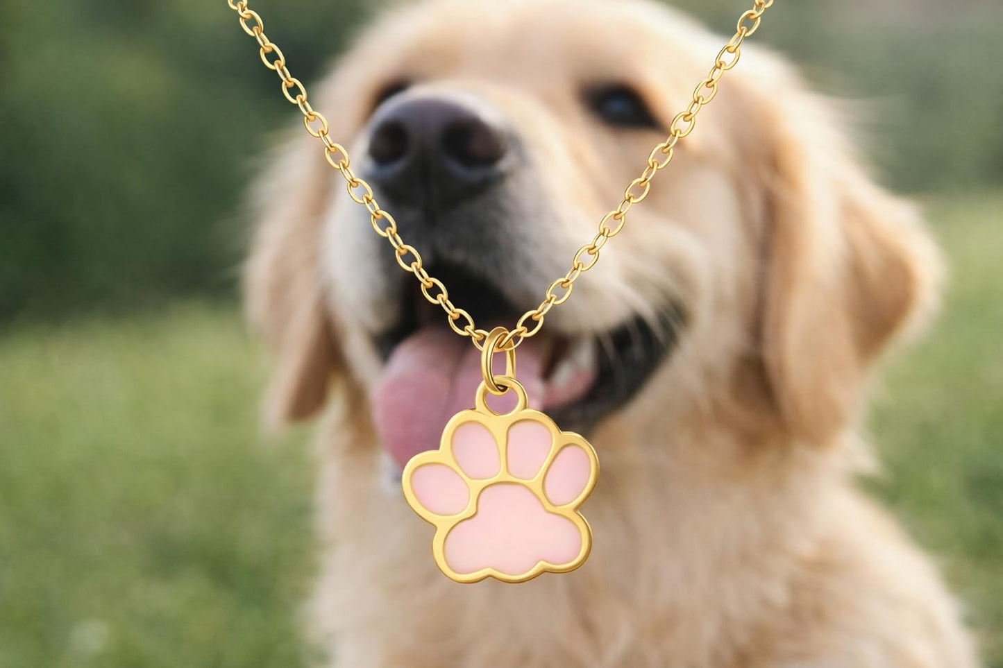 Elegant Animal Paw Print Necklace - Chic Gift for Pet Lovers, Simple Unplated Design - Christmas, Birthday Gift