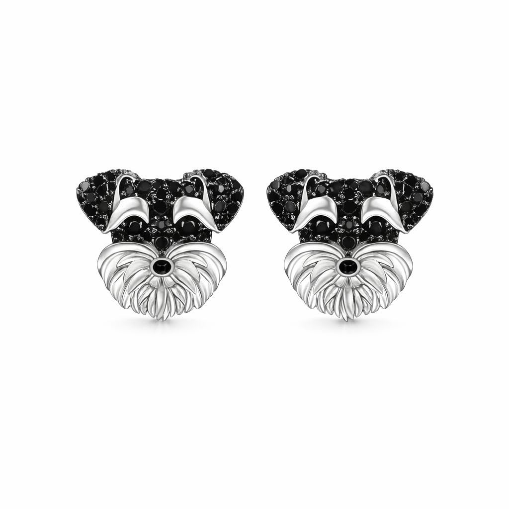 Dog Lovers' Earrings, Different Dog Breed Stud Earrings with Crystals, Rose Gold and Silver Tone - Party, Birthday, or Christmas Gift