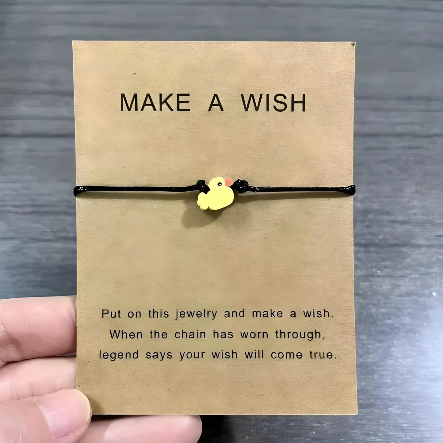 SUPAC Animal and Sport Friendship Bracelet, Always Bee You Wish Bracelet, Black Adjustable String, Decorative Animal Charms, 6.2-11.8 inches (Yellow Duck)