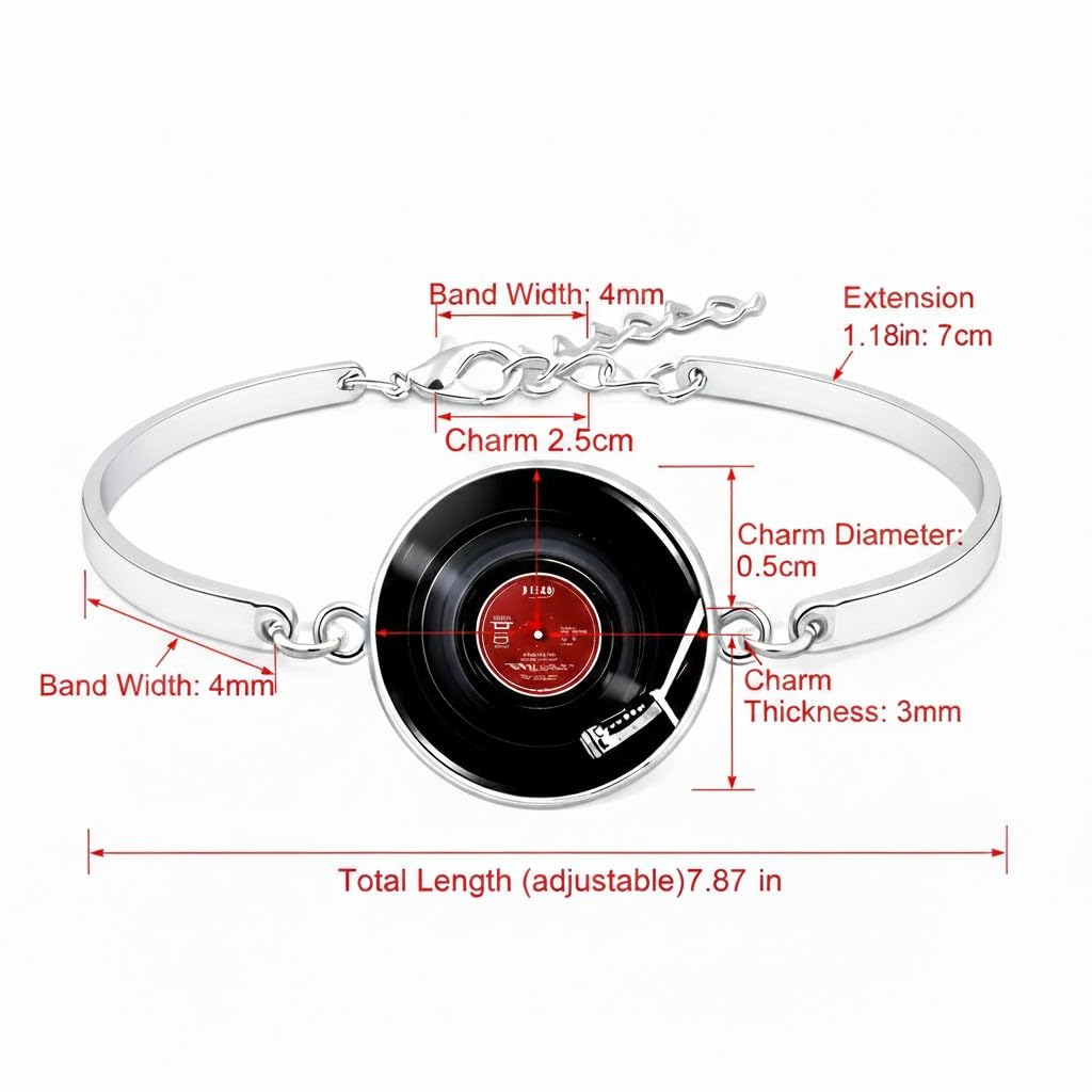SUPAC Unique Music Record Pendant Necklace - Avant-Garde Fashion Accessory, Eye-Catching Design for Men and Women - Birthday, Christmas Gift or Personalized Jewelry