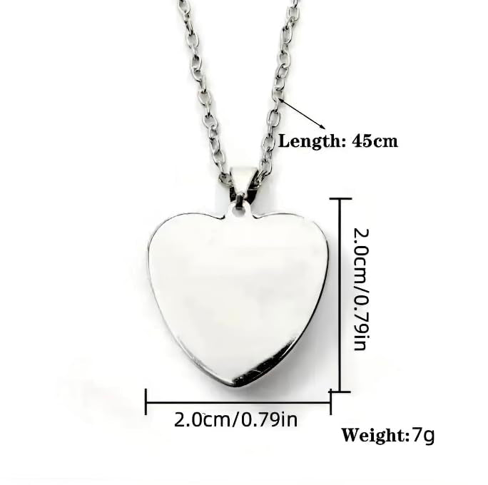 SUPAC Cute Pug Heart-Shaped Glass Pendant Necklace- Holiday, Christmas, or Birthday Gift