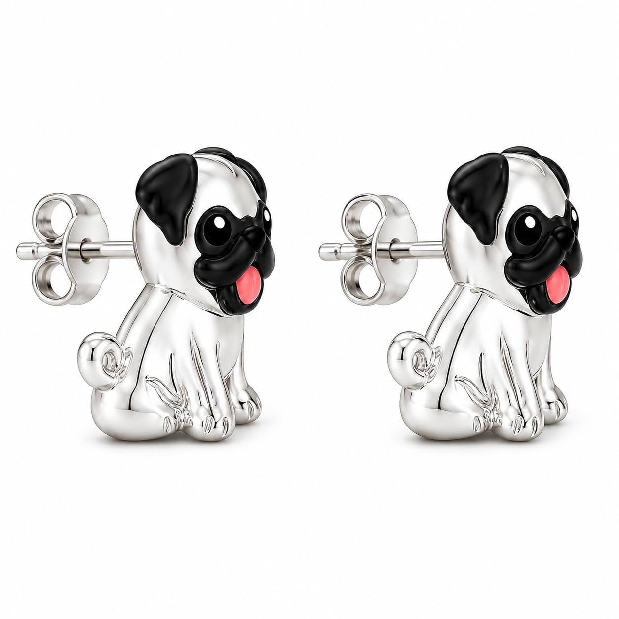 Dog Lovers' Earrings, Different Dog Breed Stud Earrings with Crystals, Rose Gold and Silver Tone - Party, Birthday, or Christmas Gift