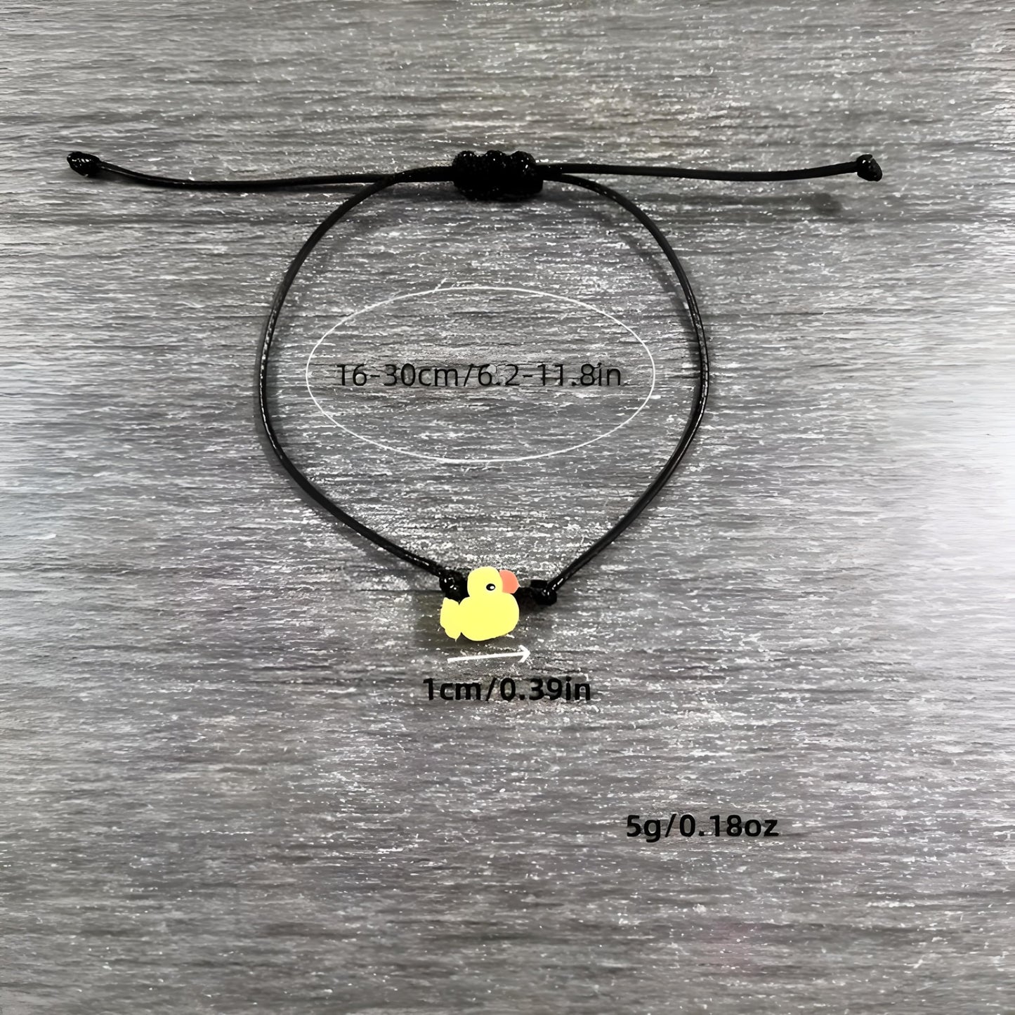 SUPAC Animal and Sport Friendship Bracelet, Always Bee You Wish Bracelet, Black Adjustable String, Decorative Animal Charms, 6.2-11.8 inches (Yellow Duck)