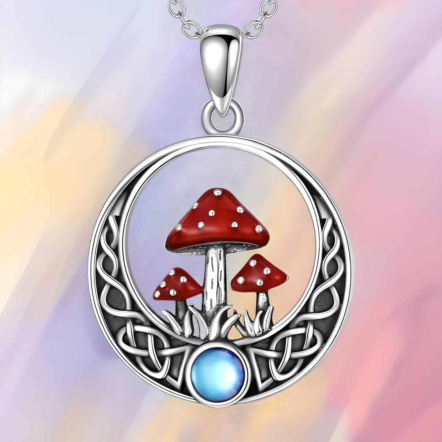 SUPAC Almost a Wonderland Mushroom and Toads Pendant Necklace, Gift for Birthday, Christmas - 3 Mushroom Variations