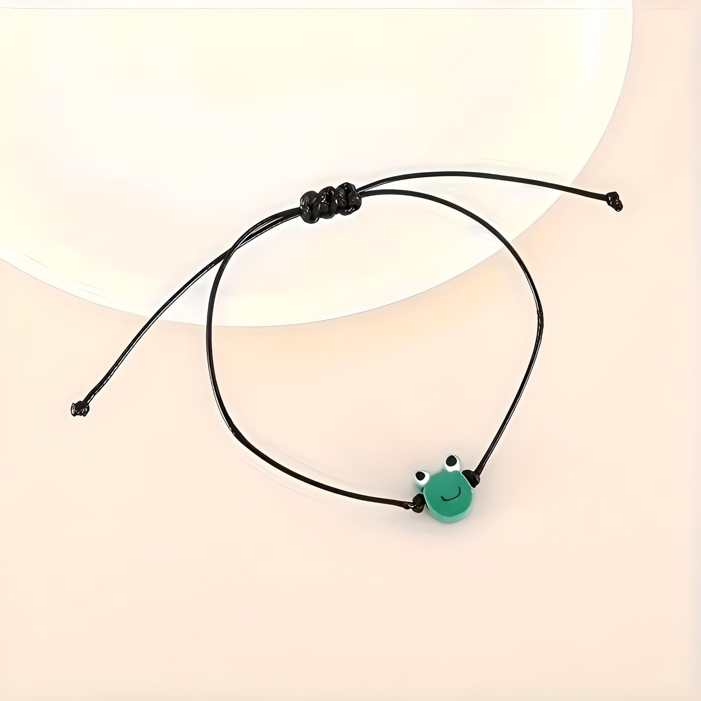 SUPAC Animal and Sport Friendship Bracelet, Always Bee You Wish Bracelet, Black Adjustable String, Decorative Animal Charms, 6.2-11.8 inches (Green Frog)