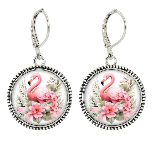 Flamingo Jewelry Earrings - Stainless Steel Pink Earrings, Flamingo Jewelry Gift