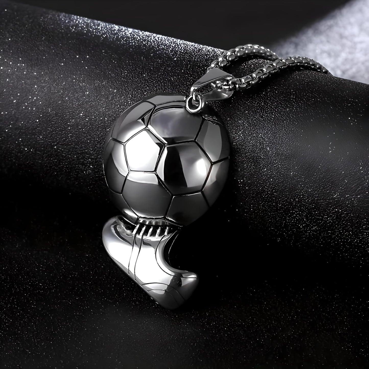 Soccer Cleats and Ball Silver or Gold Necklace – Show Your Love for the Beautiful Game!", - Score Style Points On and Off the Field! Stainless Steel Soccer Fan Pendant - Hip-Hop Street Style Necklace, Durable & Fashion-Forward SUPAC