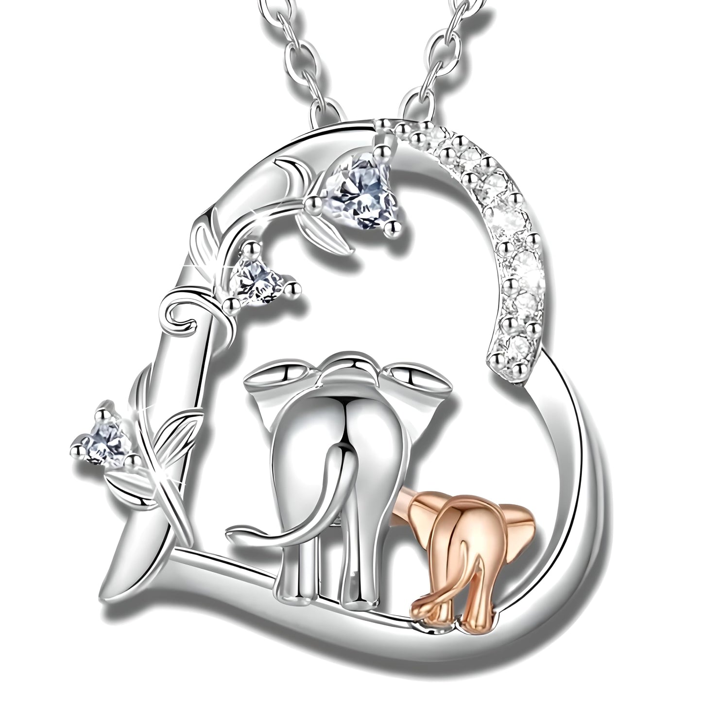 SUPAC Elephant Necklace, Silver Design - Elephant Lovers' Gift - Adjustable Vintage Elephant Ring with Turquoise Inlay – Unisex Boho Style Alloy Jewelry for Everyday & Party