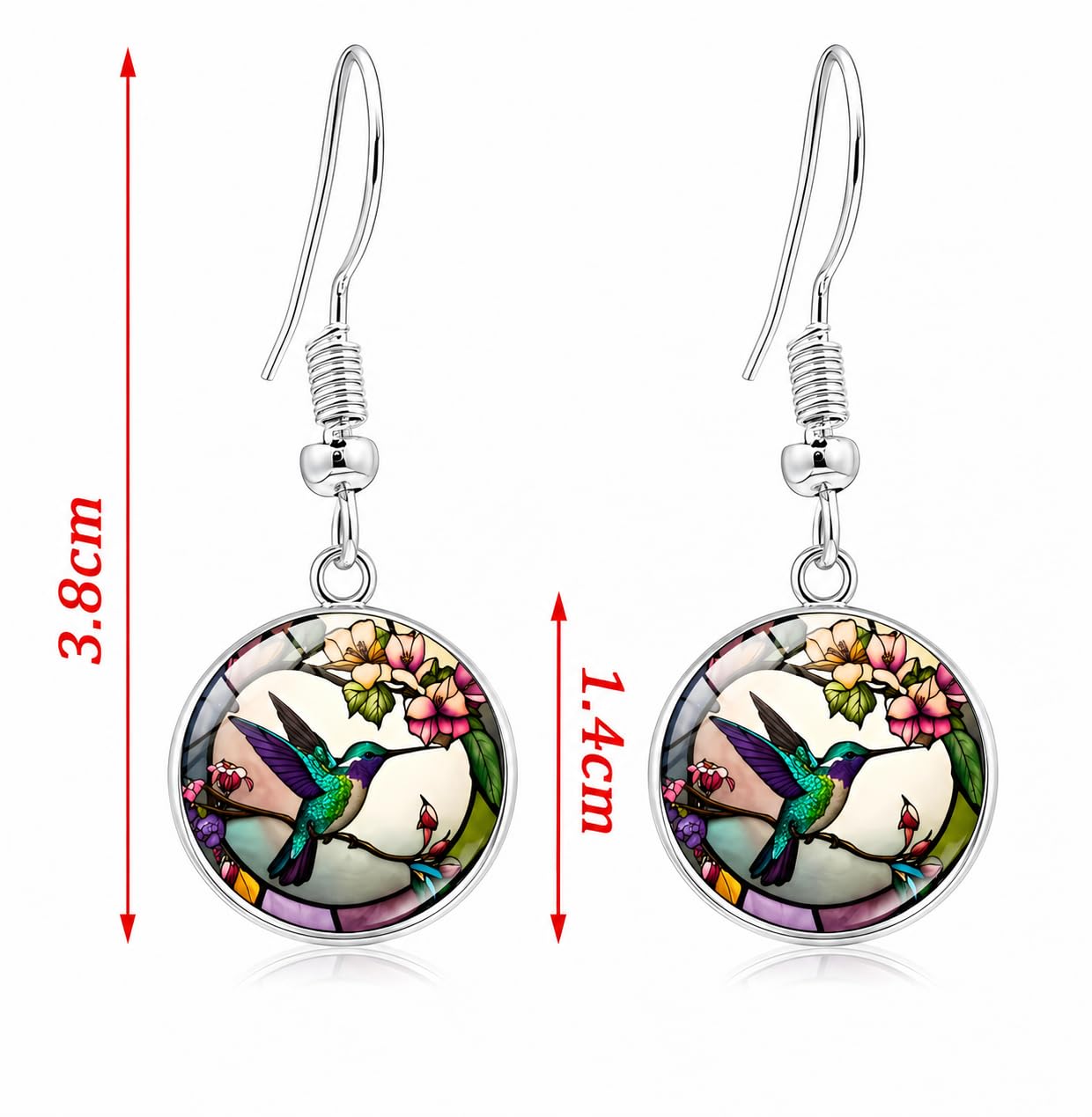 SUPAC Stunning Hummingbird Pendant Necklace - Two Humming Birds Searching for Flower - Fashionable Alloy Jewelry with Delicate Details - Birthday, Party, Gift Idea for Her