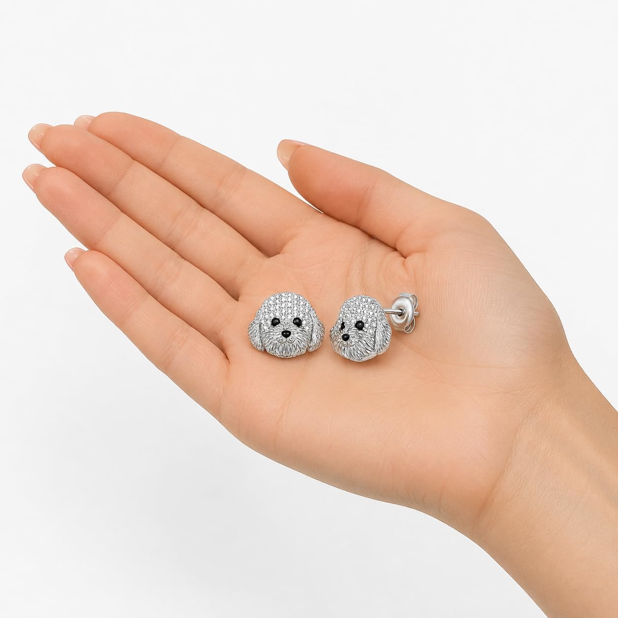 Dog Lovers' Earrings, Different Dog Breed Stud Earrings with Crystals, Rose Gold and Silver Tone - Party, Birthday, or Christmas Gift