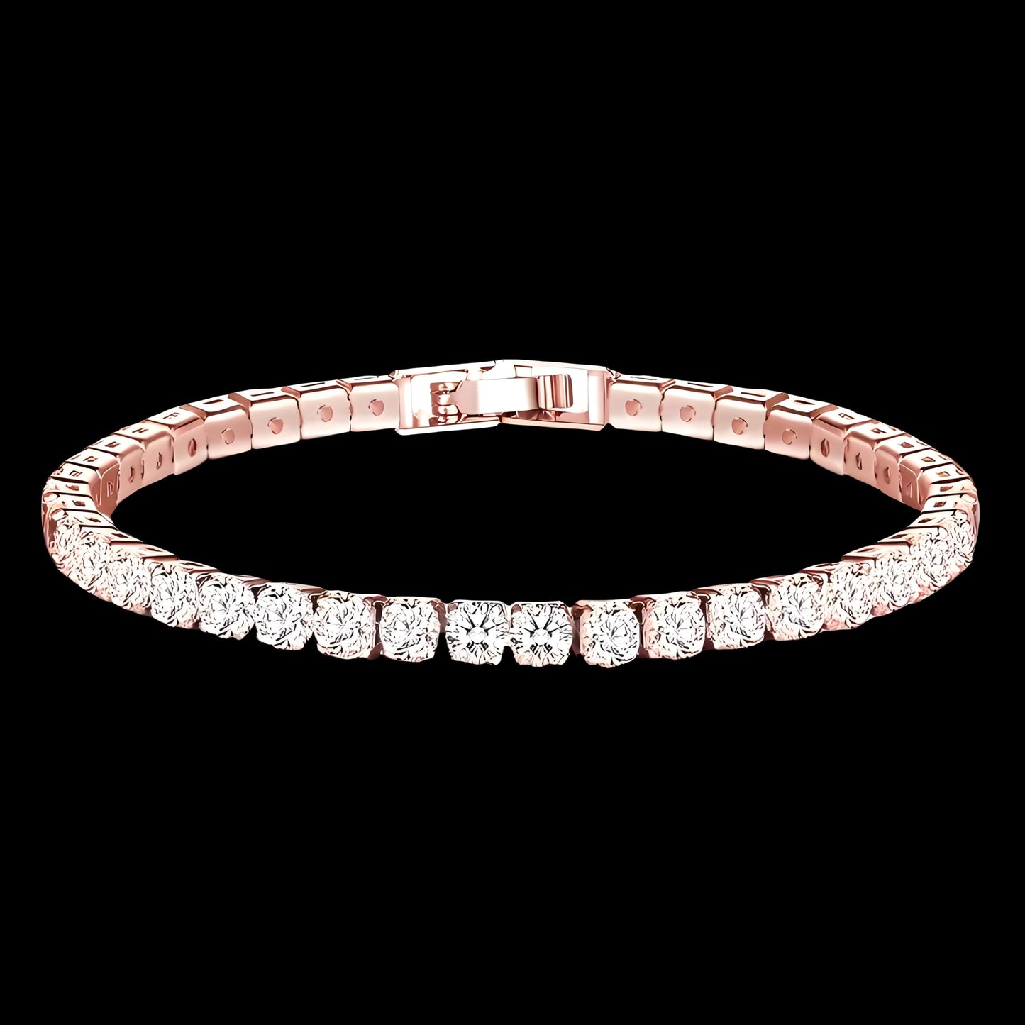 Gold Tennis Bracelet, Stretch Hand Jewelry for Women Men, Luxury Shiny (Simulated Diamond) - Christmas or Birthday Gift