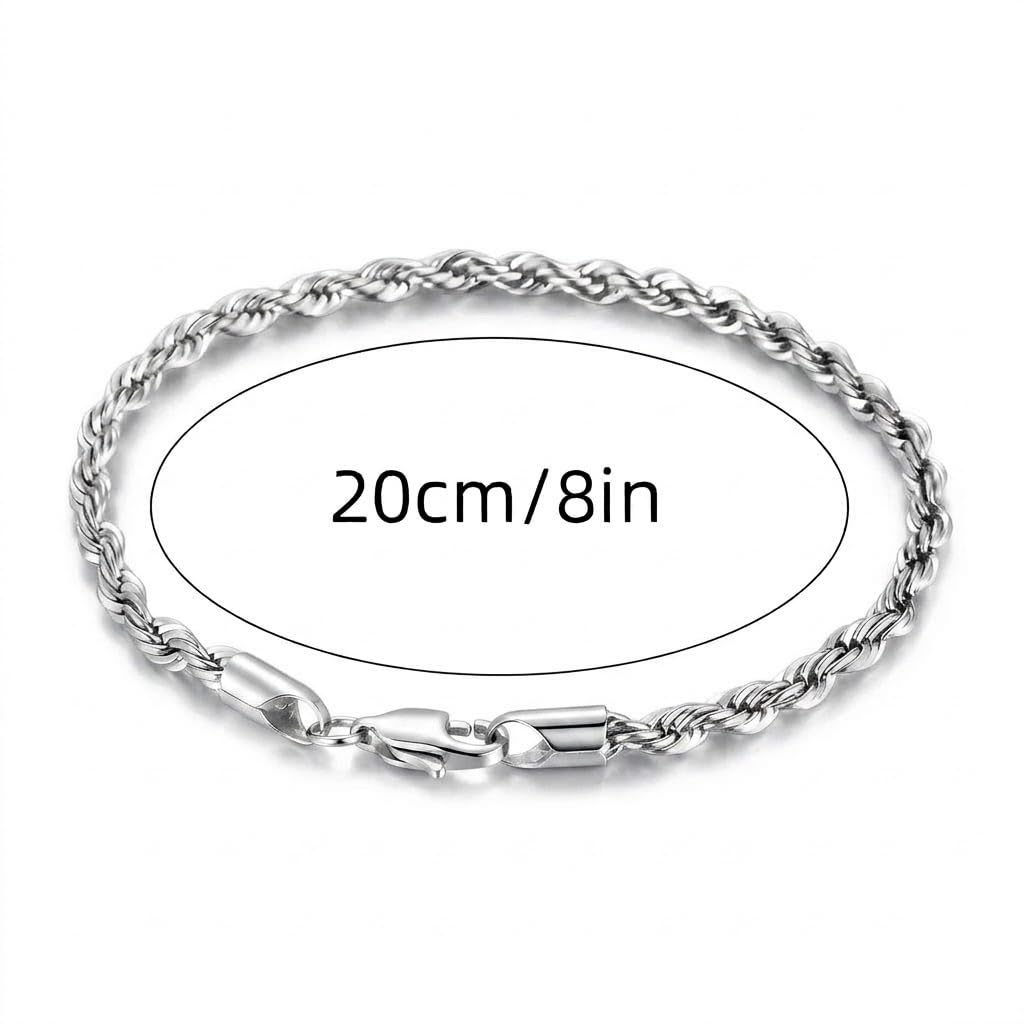 3PCS Stainless Steel Bracelets for Men Gold, Silver, Black Bracelet Twisted Cable Mens Luxury Jewelry Bracelets Gifts