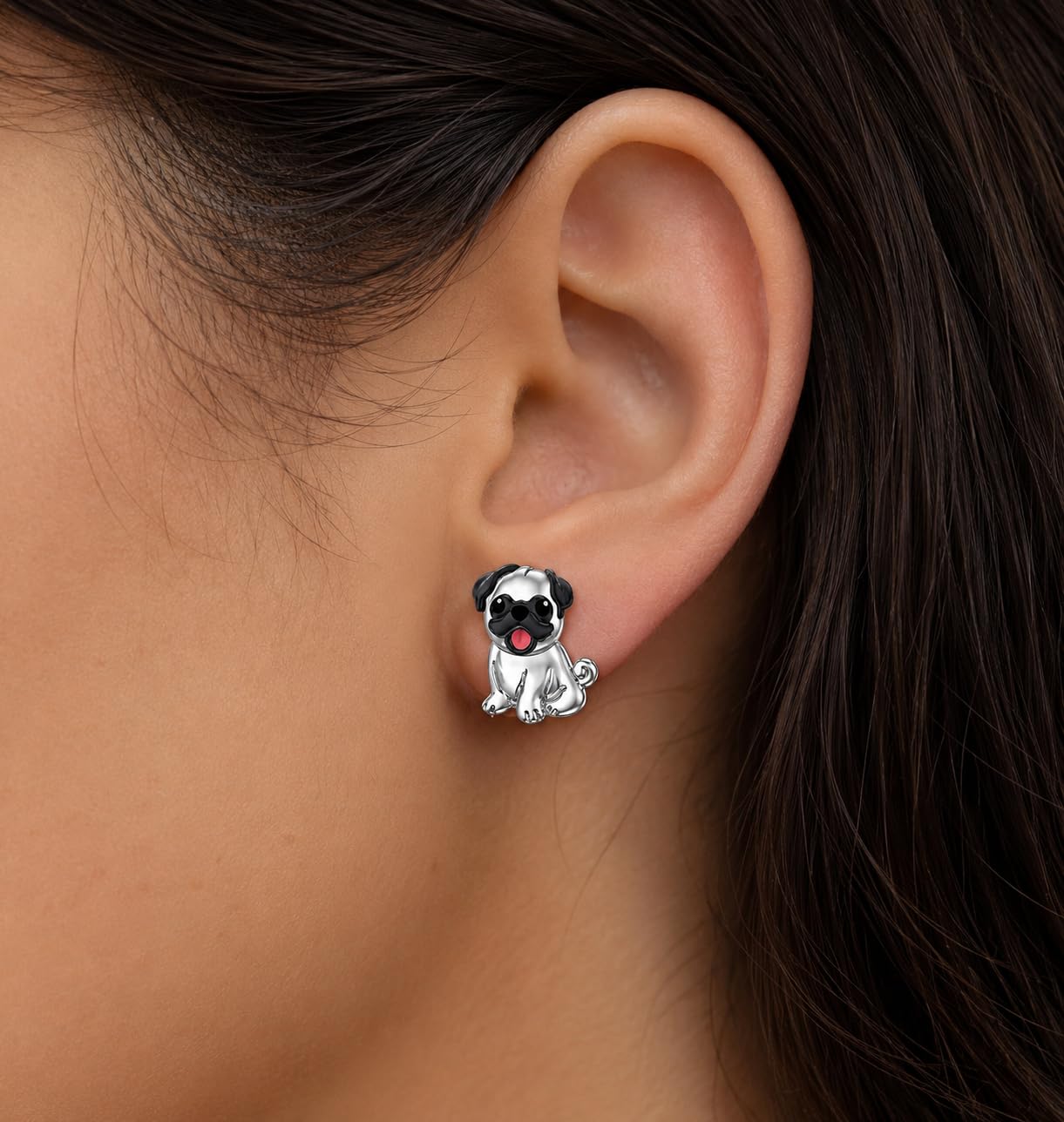 Dog Lovers' Earrings, Different Dog Breed Stud Earrings with Crystals, Rose Gold and Silver Tone - Party, Birthday, or Christmas Gift