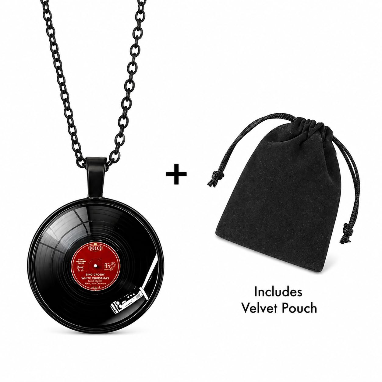 SUPAC Unique Music Record Pendant Necklace - Avant-Garde Fashion Accessory, Eye-Catching Design for Men and Women - Birthday, Christmas Gift or Personalized Jewelry