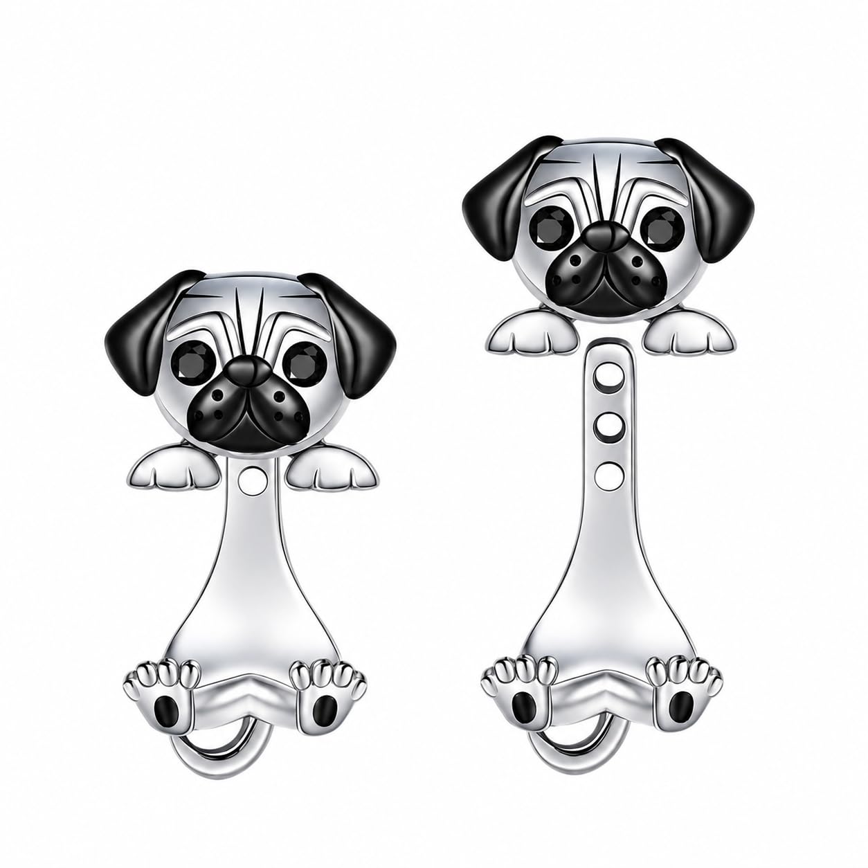 Dog Lovers' Earrings, Different Dog Breed Stud Earrings with Crystals, Rose Gold and Silver Tone - Party, Birthday, or Christmas Gift