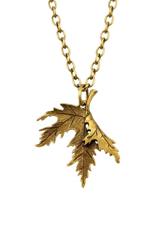 SUPAC Vintage Bronze Maple Leaf Pendant Necklace for Men and Women - Christmas or Birthday Gift